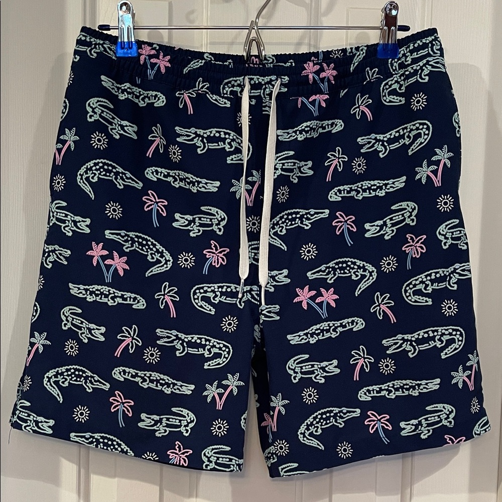 Chubbies Navy Swim Shorts with Crocodile Print (YXL)